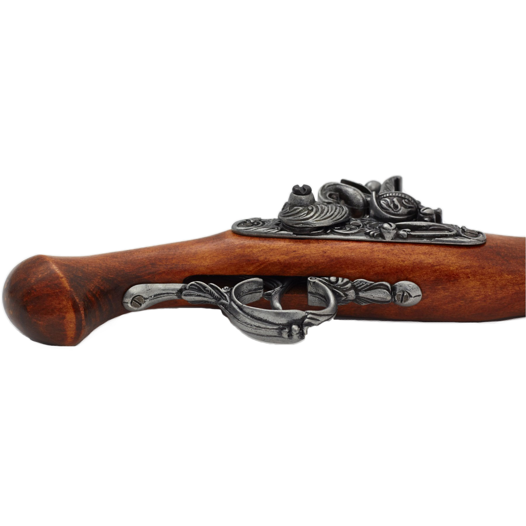 Pistolet à silex en bois et métal, Allemagne, XVIIIe siècle