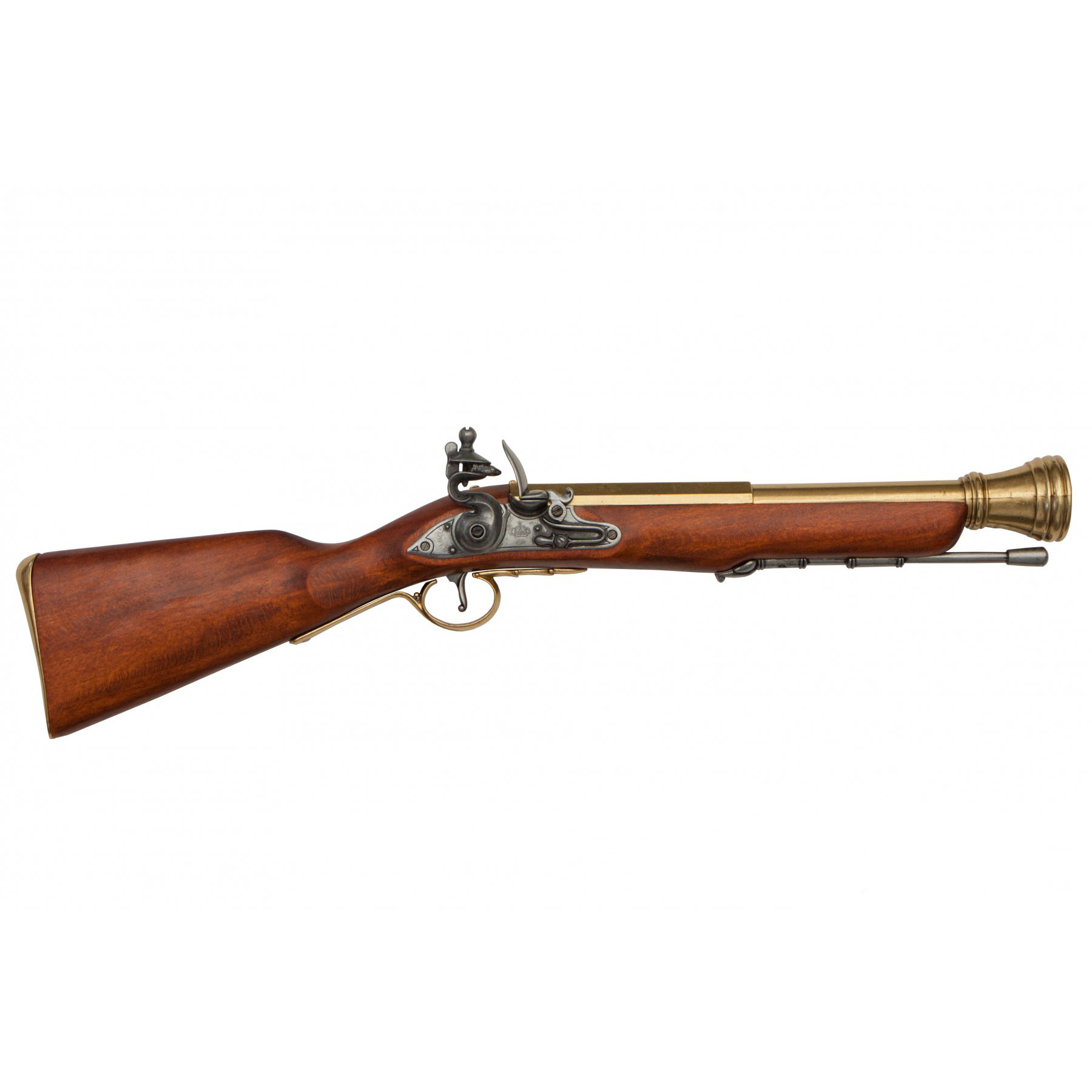 Tromblon pirate, Angleterre s. XVIII, en bois et métal avec détai...