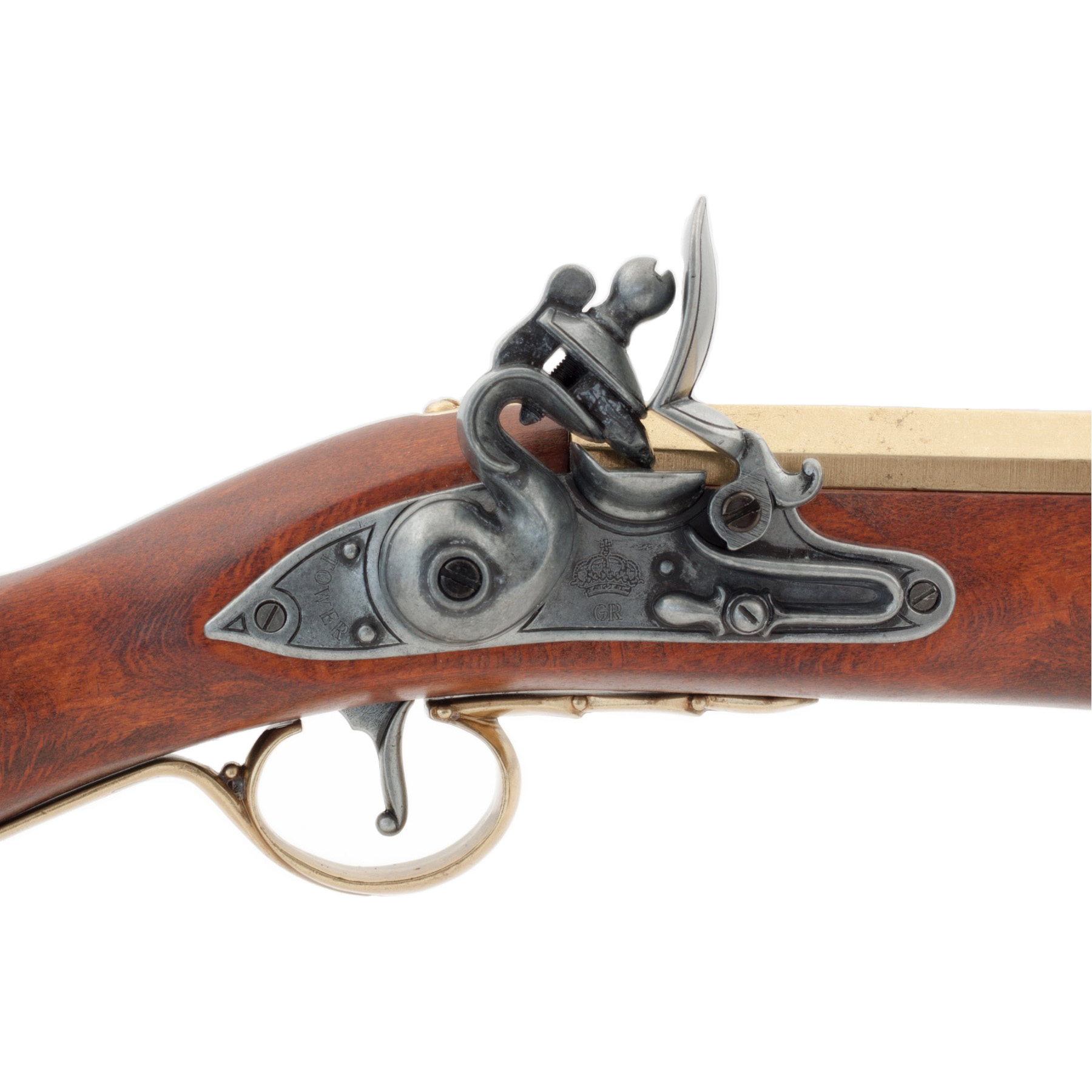 Tromblon pirate, Angleterre s. XVIII, en bois et métal avec détails en laiton