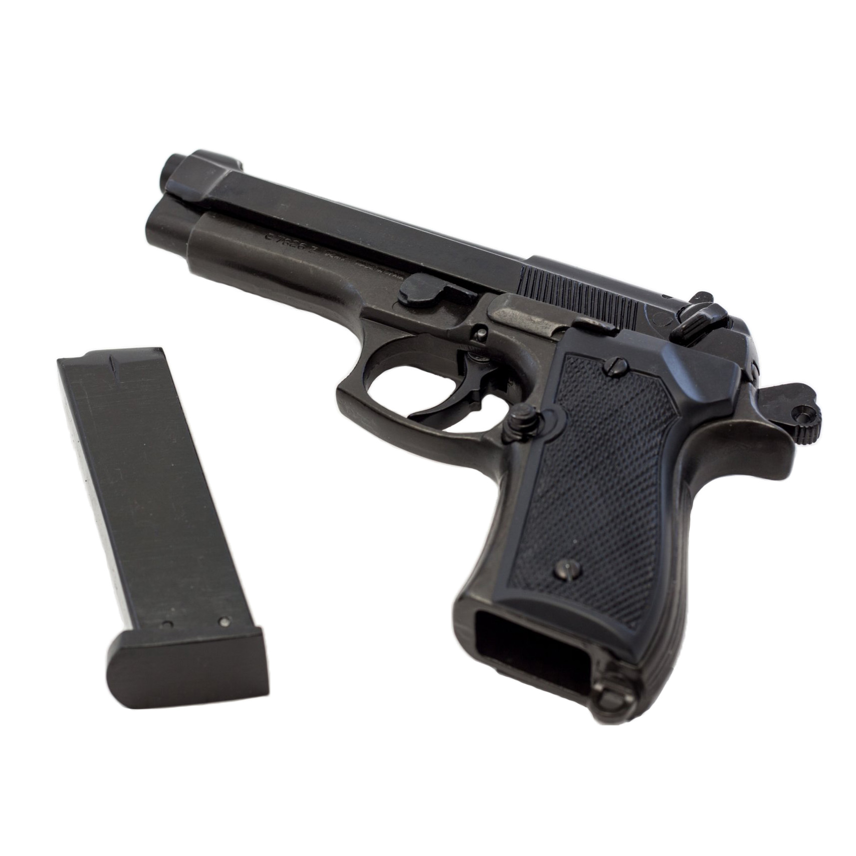 Réplica pistola Beretta 92 F 9 mm Parabellum, Italia 1975 de metal y plástico negros