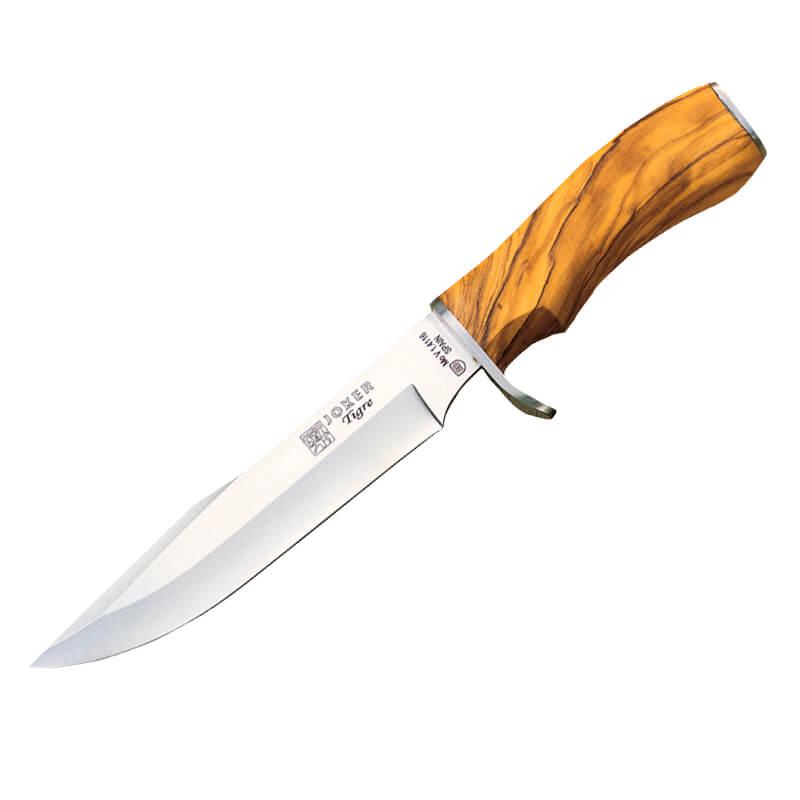 Cuchillo de caza Joker Tigre con mango de madera de olivo y hoja ...