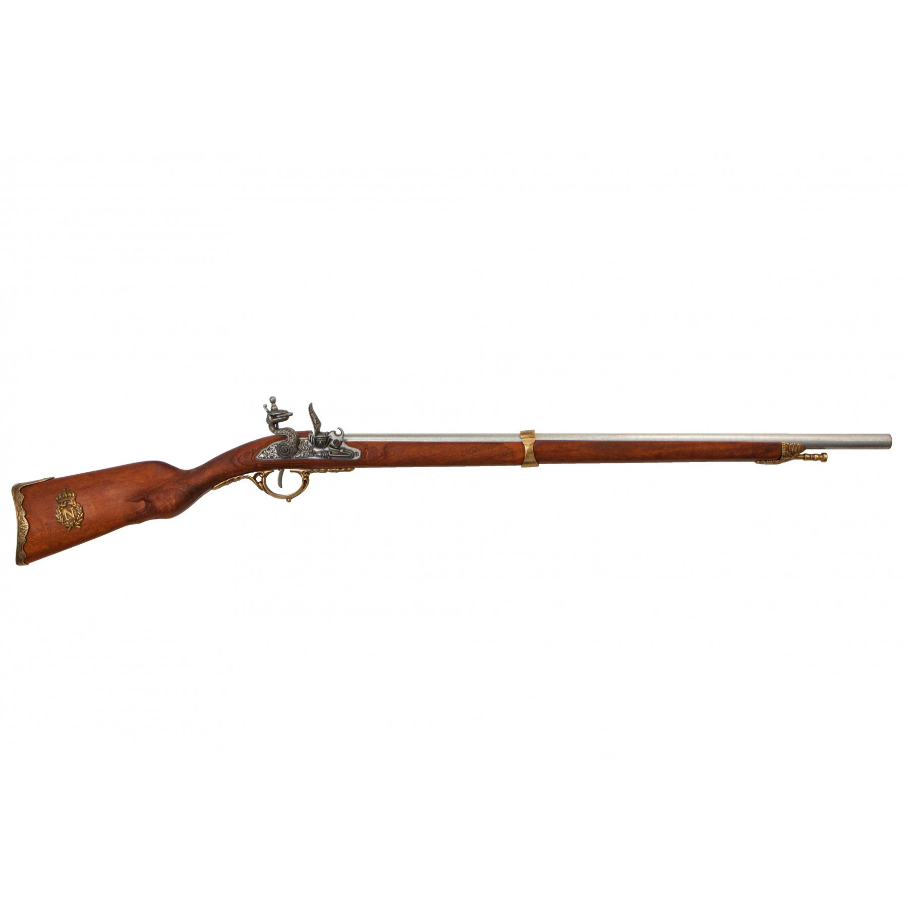 Fusil de Napoléon, France 1807, en bois et métal finition laiton