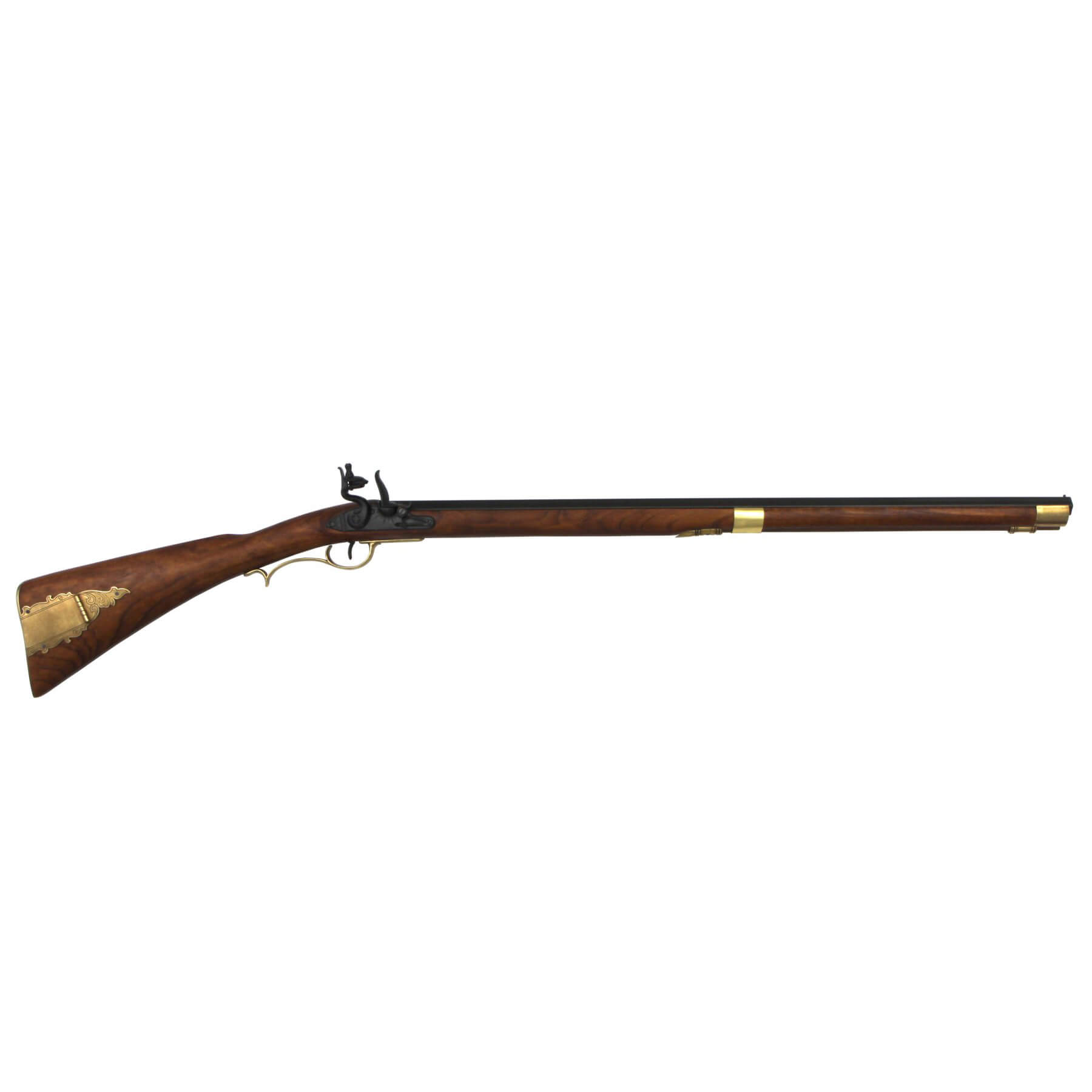 Carabine Kentucky, USA 19ème siècle, en bois et métal finition la...