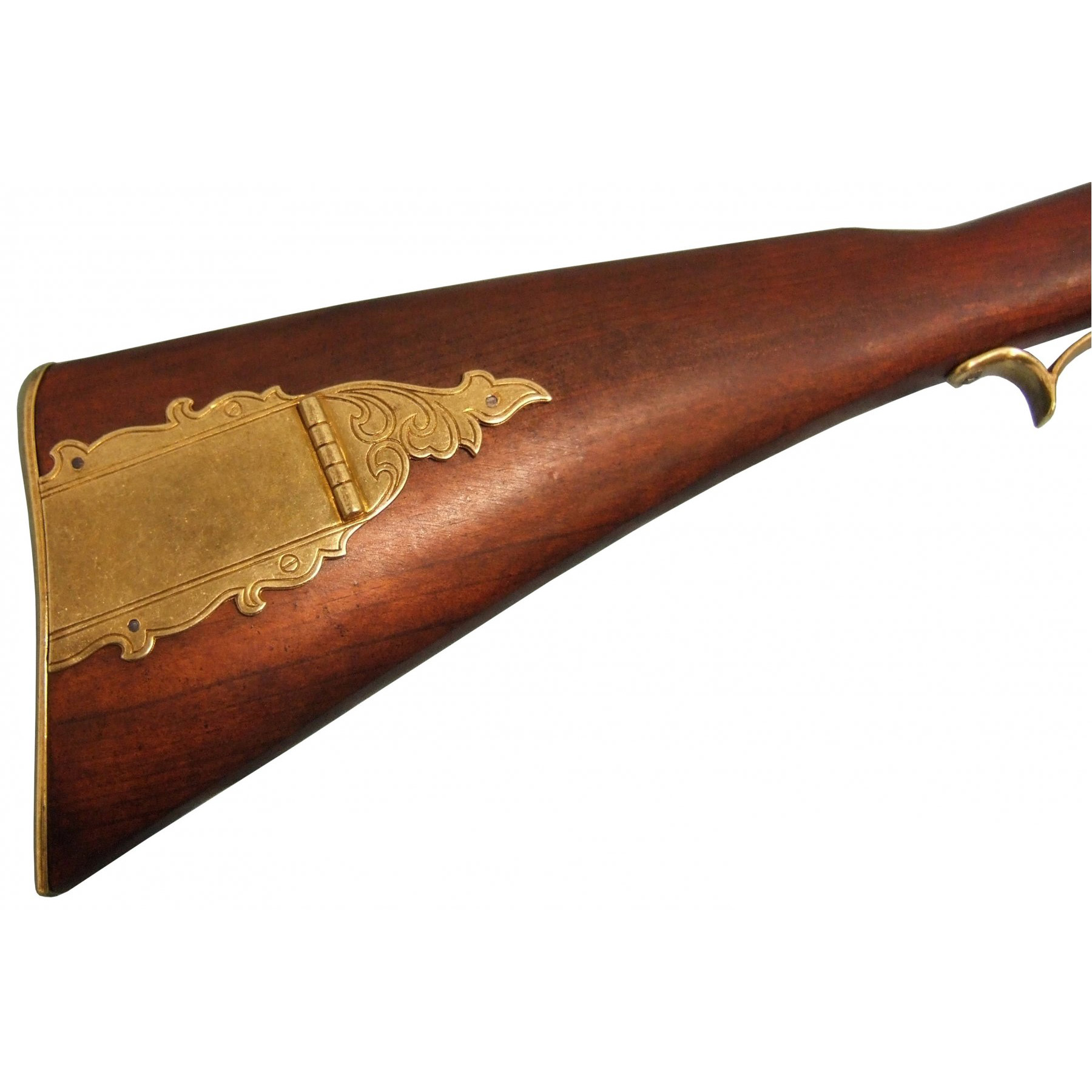 Fusil Kentucky, USA 19ème siècle, en laiton et métal finition bois