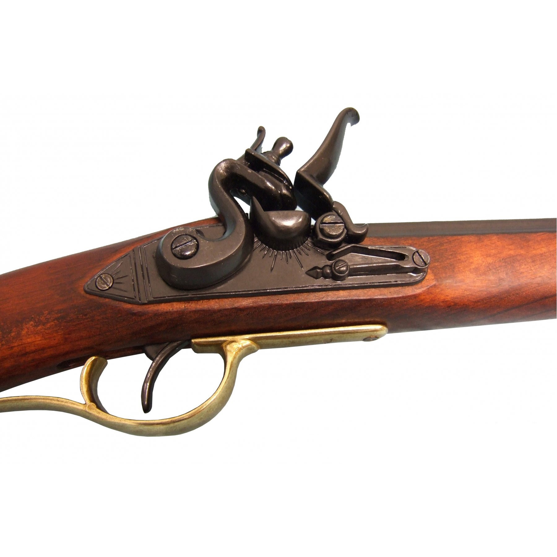Fusil Kentucky, USA 19ème siècle, en laiton et métal finition bois