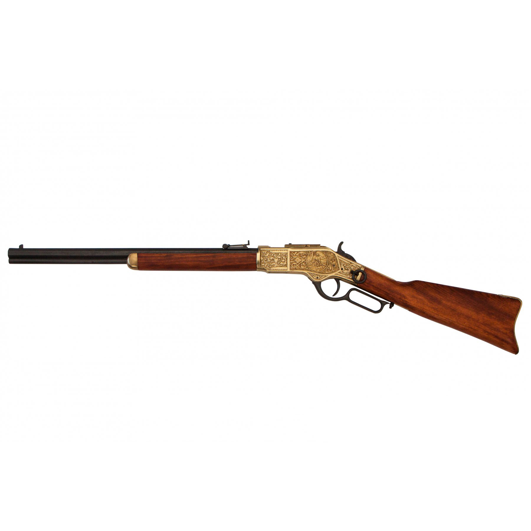 Carabine modèle 73, USA 1873, en métal finition laiton et bois