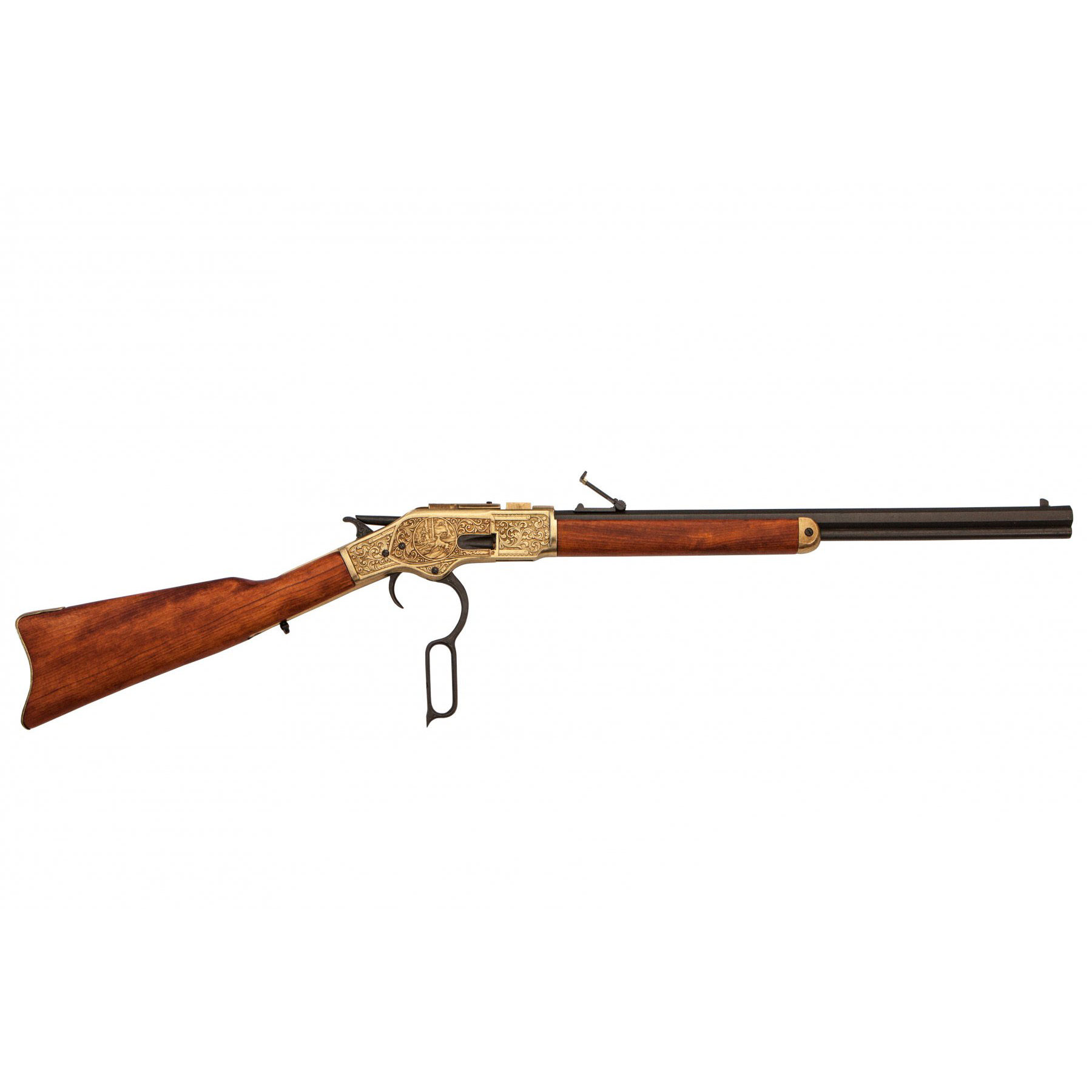 Carabine modèle 73, USA 1873, en métal finition laiton et bois