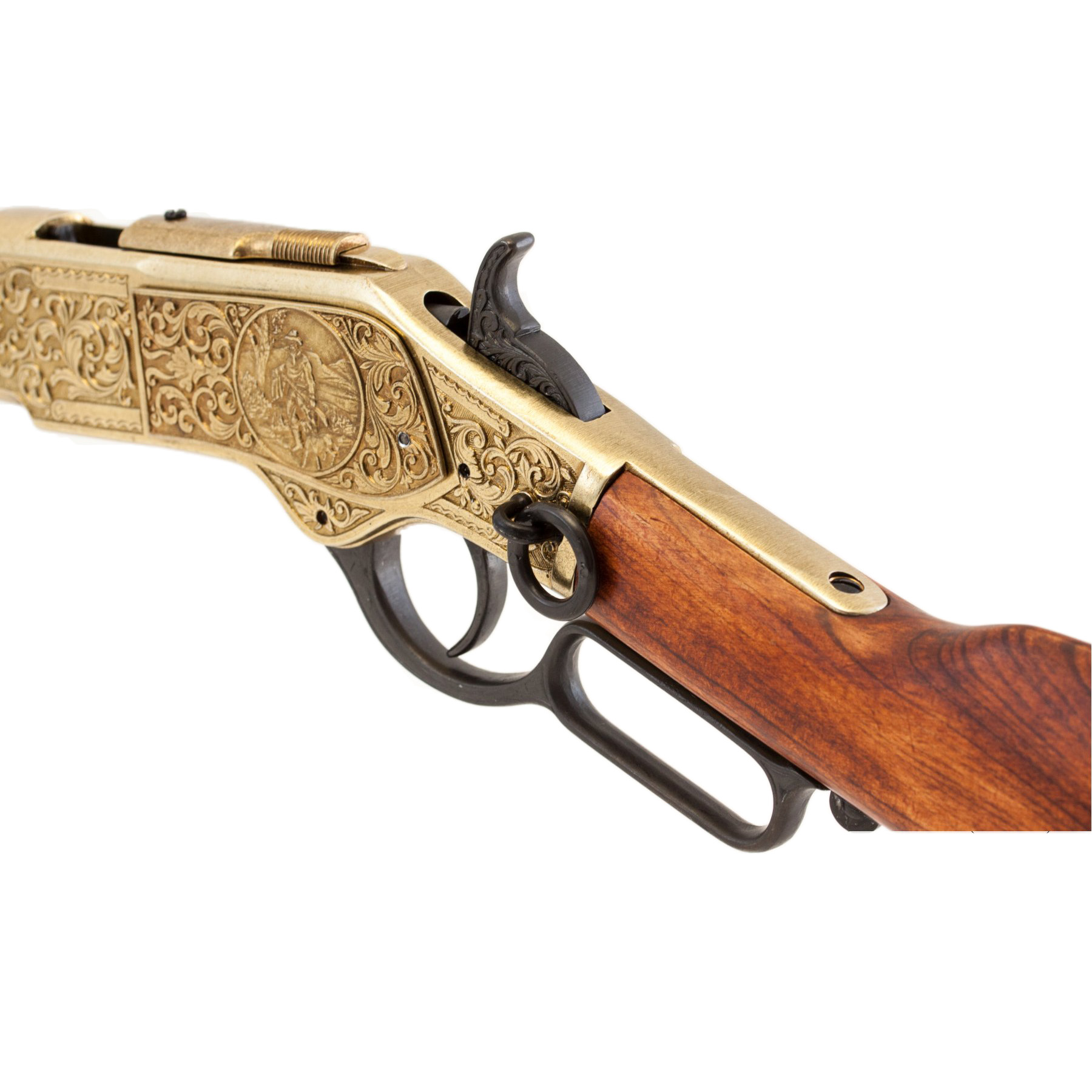 Carabine modèle 73, USA 1873, en métal finition laiton et bois