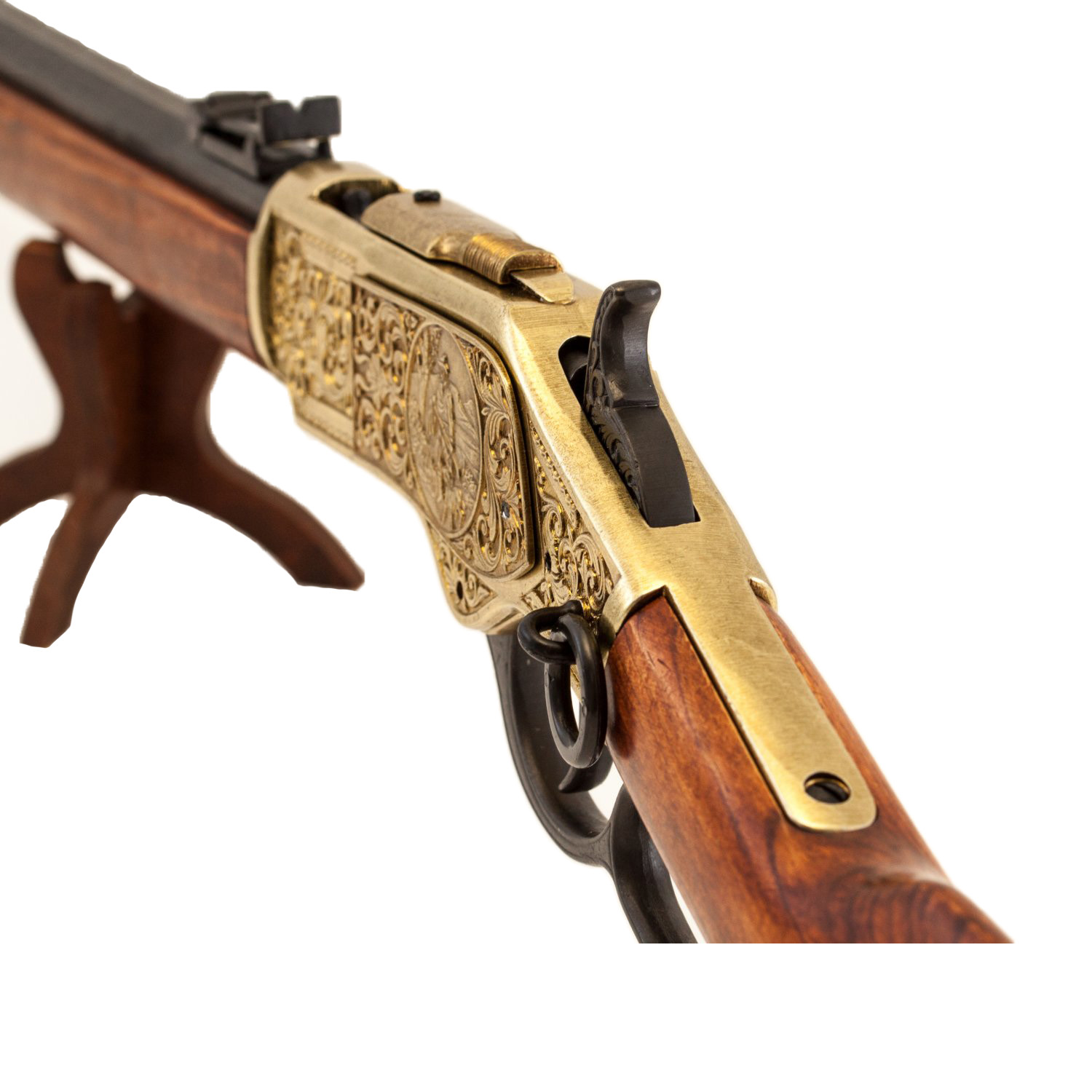 Carabine modèle 73, USA 1873, en métal finition laiton et bois