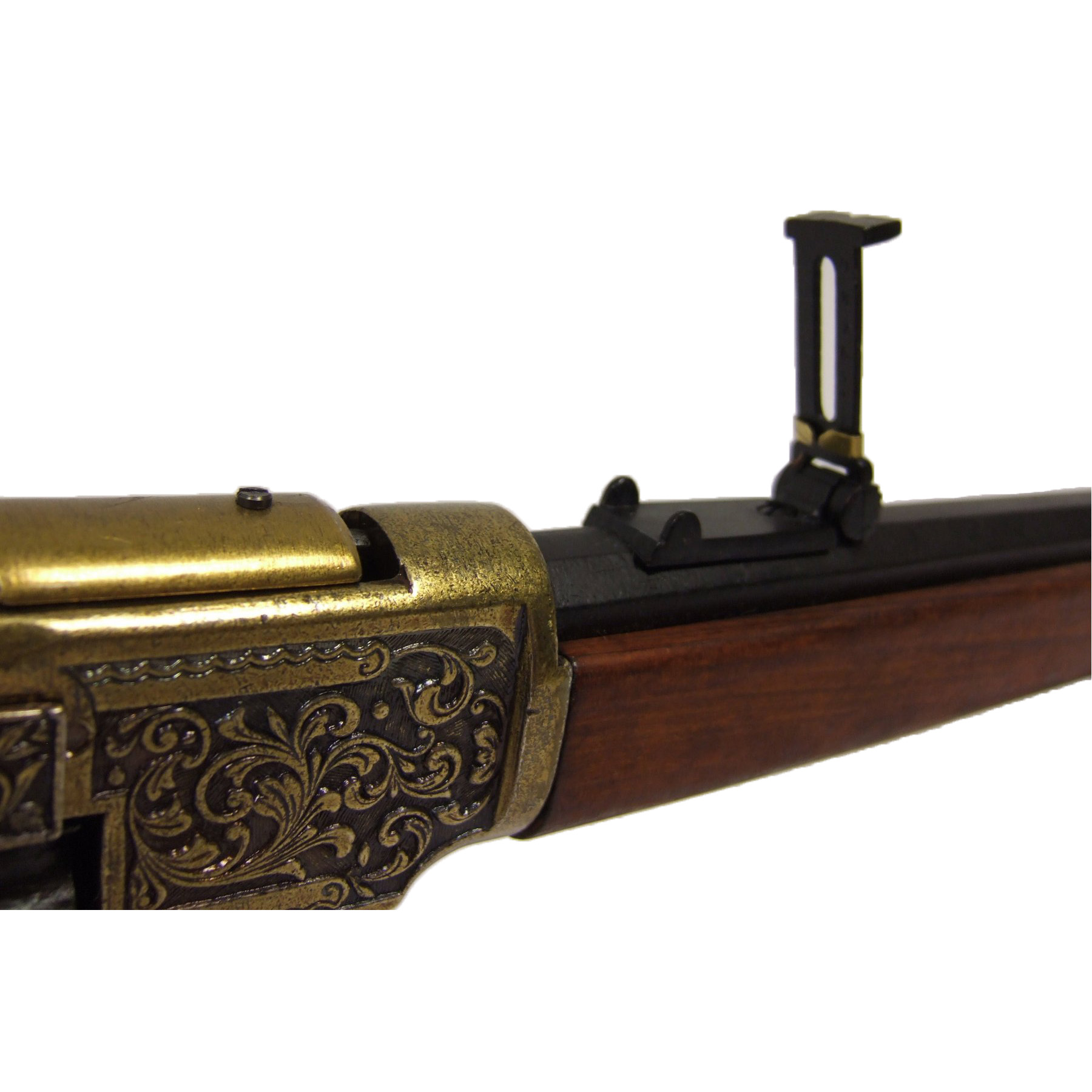 Carabine modèle 73, USA 1873, en métal finition laiton et bois