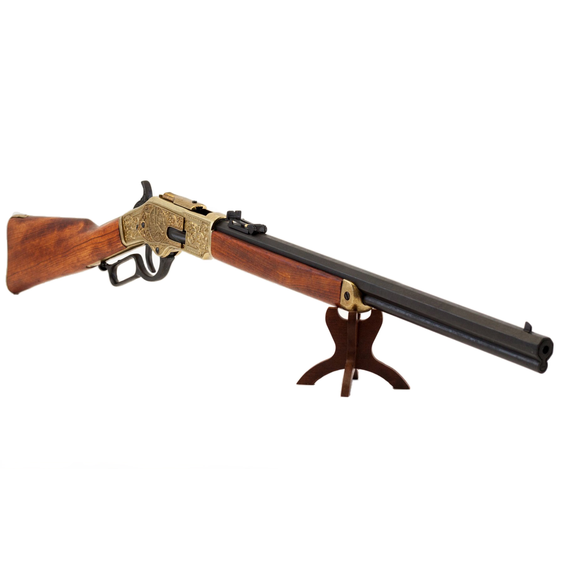 Carabine modèle 73, USA 1873, en métal finition laiton et bois