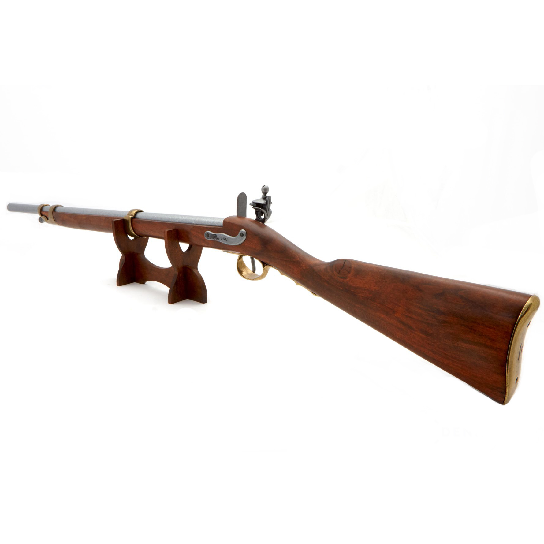 Carabine à silex, France 1806, en bois et métal avec détails en laiton