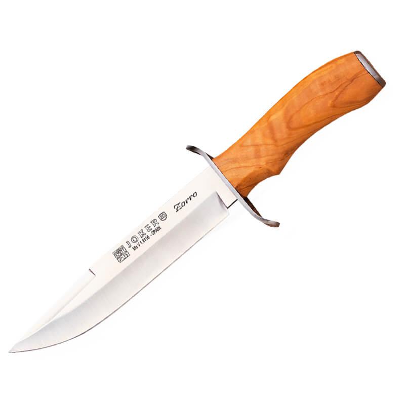 Cuchillo de caza Joker Zorro con puño de madera de olivo y hoja d...