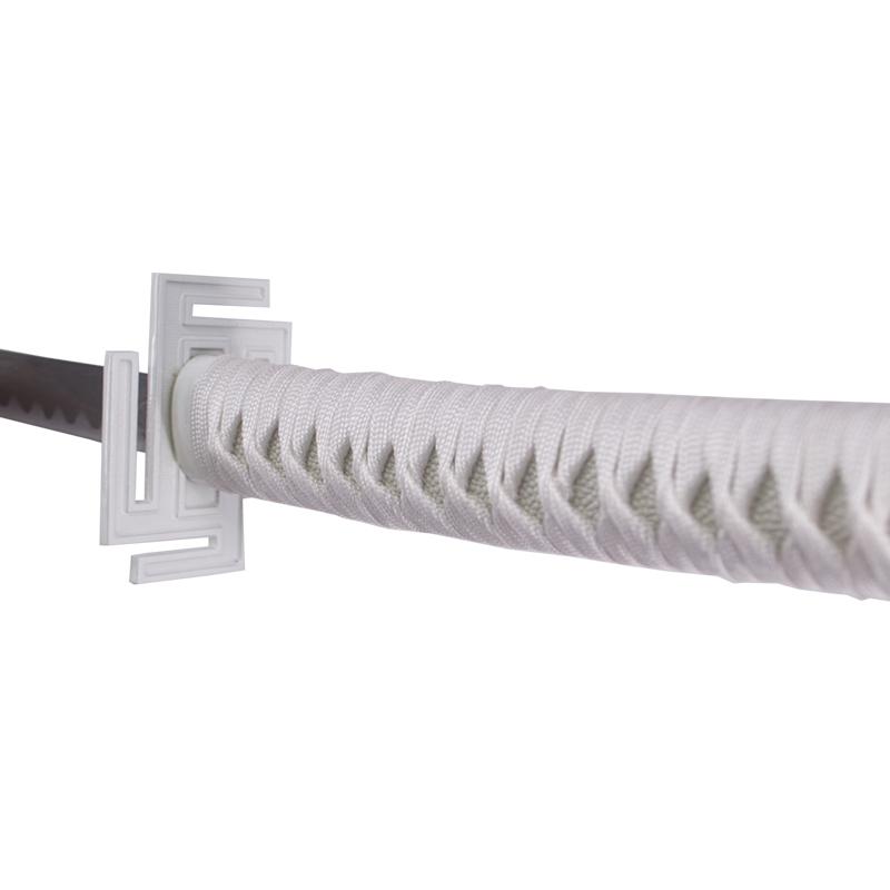 Katana Tensa Zangetsu Hollow Ichigo de Bleach avec poignée blanche et fourreau
