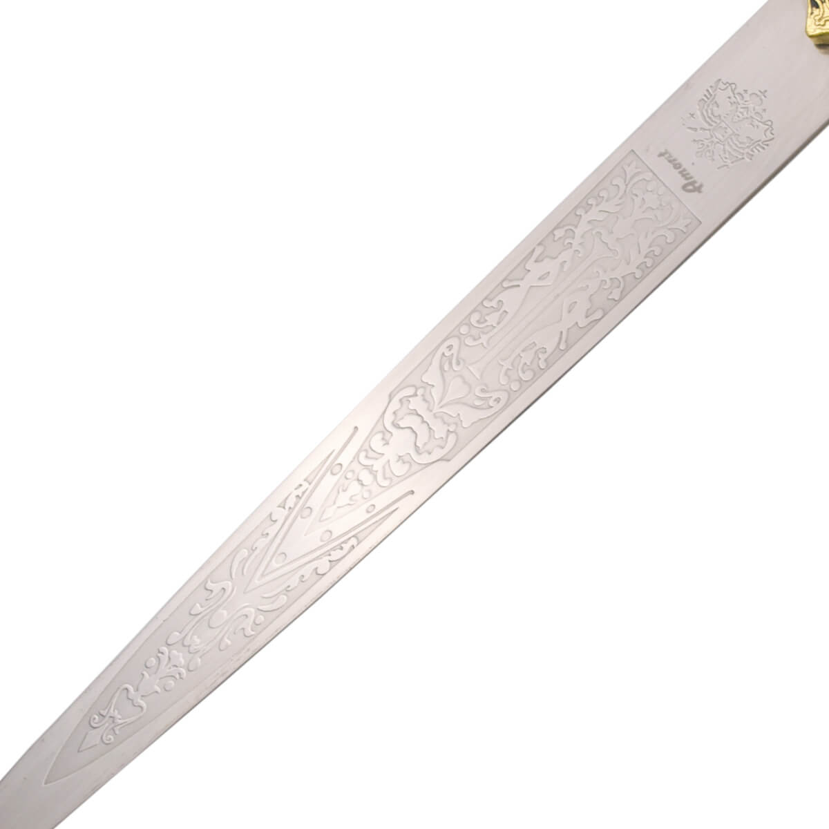 Poignard de Salomon avec pommeau et garde couleur bronze et lame avec gravures de 24 cm