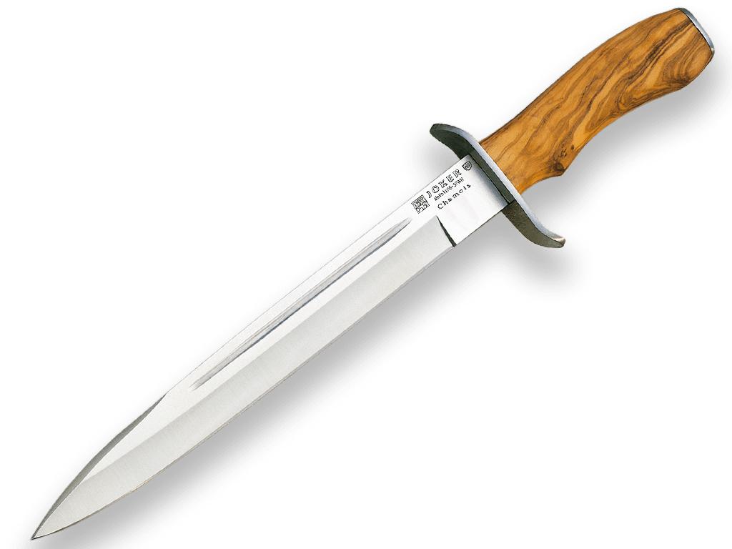 Cuchillo de caza Joker Chamois con puño de madera de olivo y hoja...