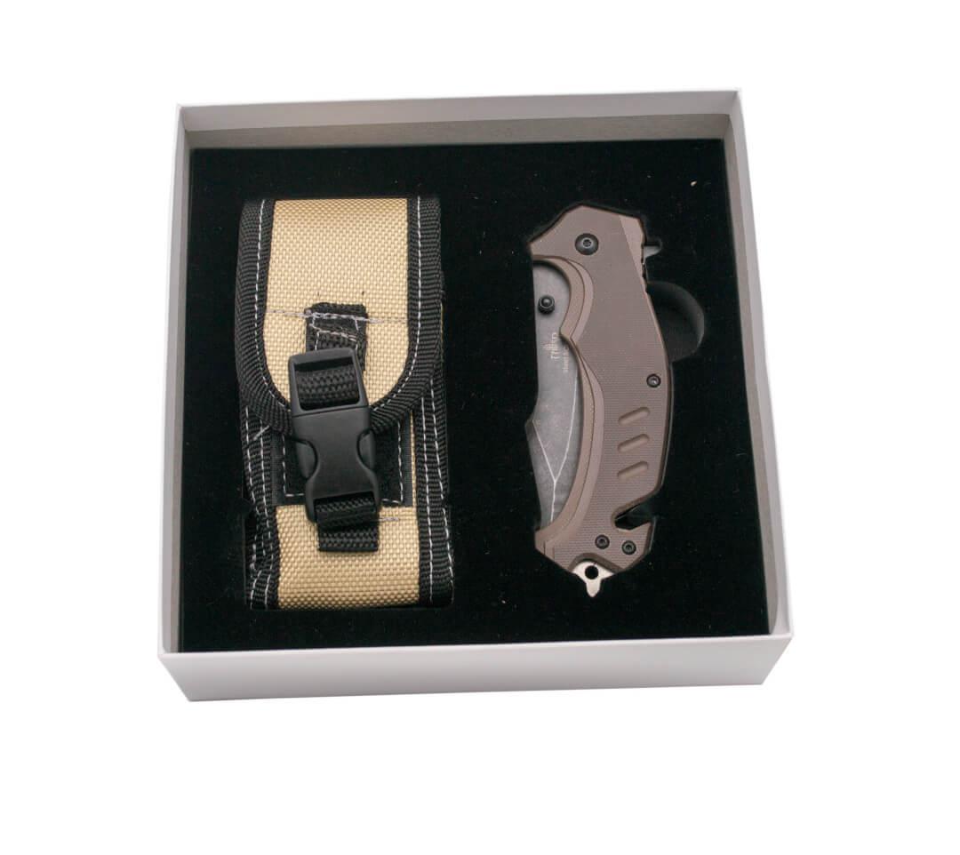 Navaja G10 marrón con apertura asistida