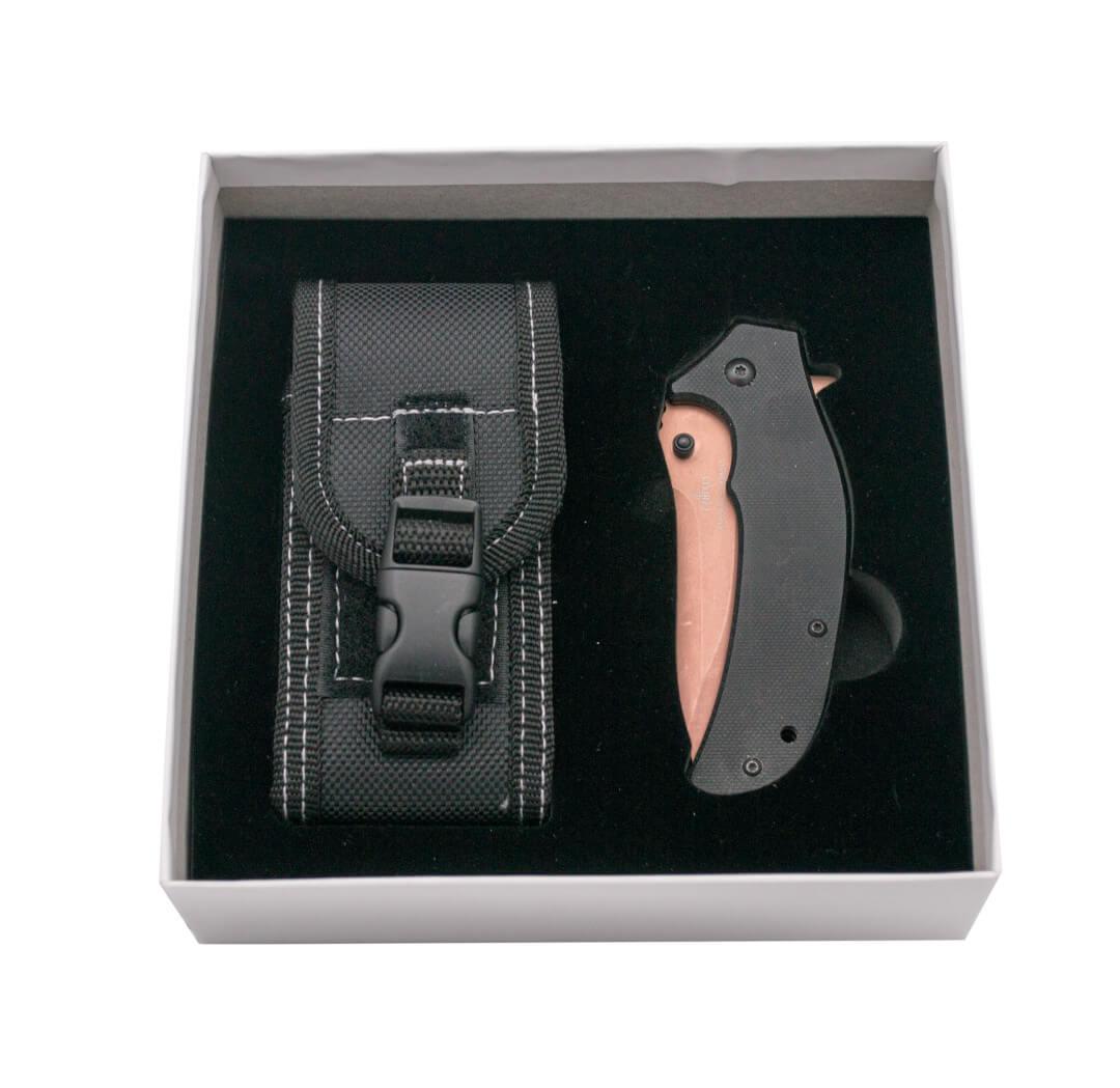 Navaja con mango de G10 marrón con apertura asistida