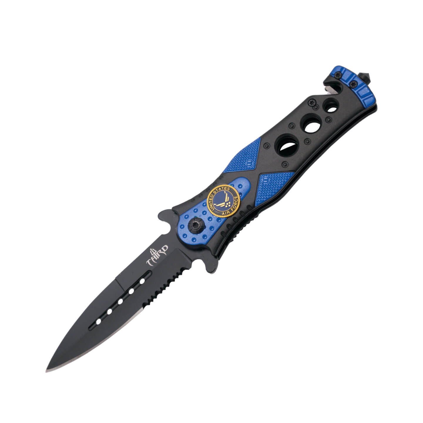 Navaja táctica Belt Cutter azul con Sierra