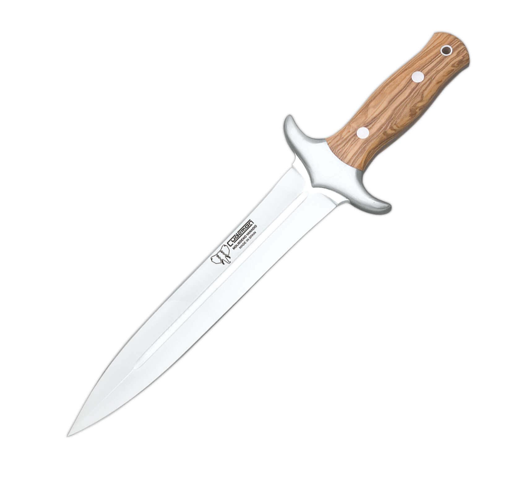 Cuchillo montería Cudeman. Mango de olivo. 22,5 cm de hoja