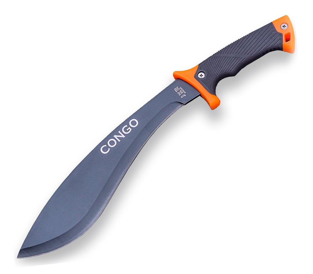 Machete Congo con hoja curva de 30,5 cm y mango de goma y ABS