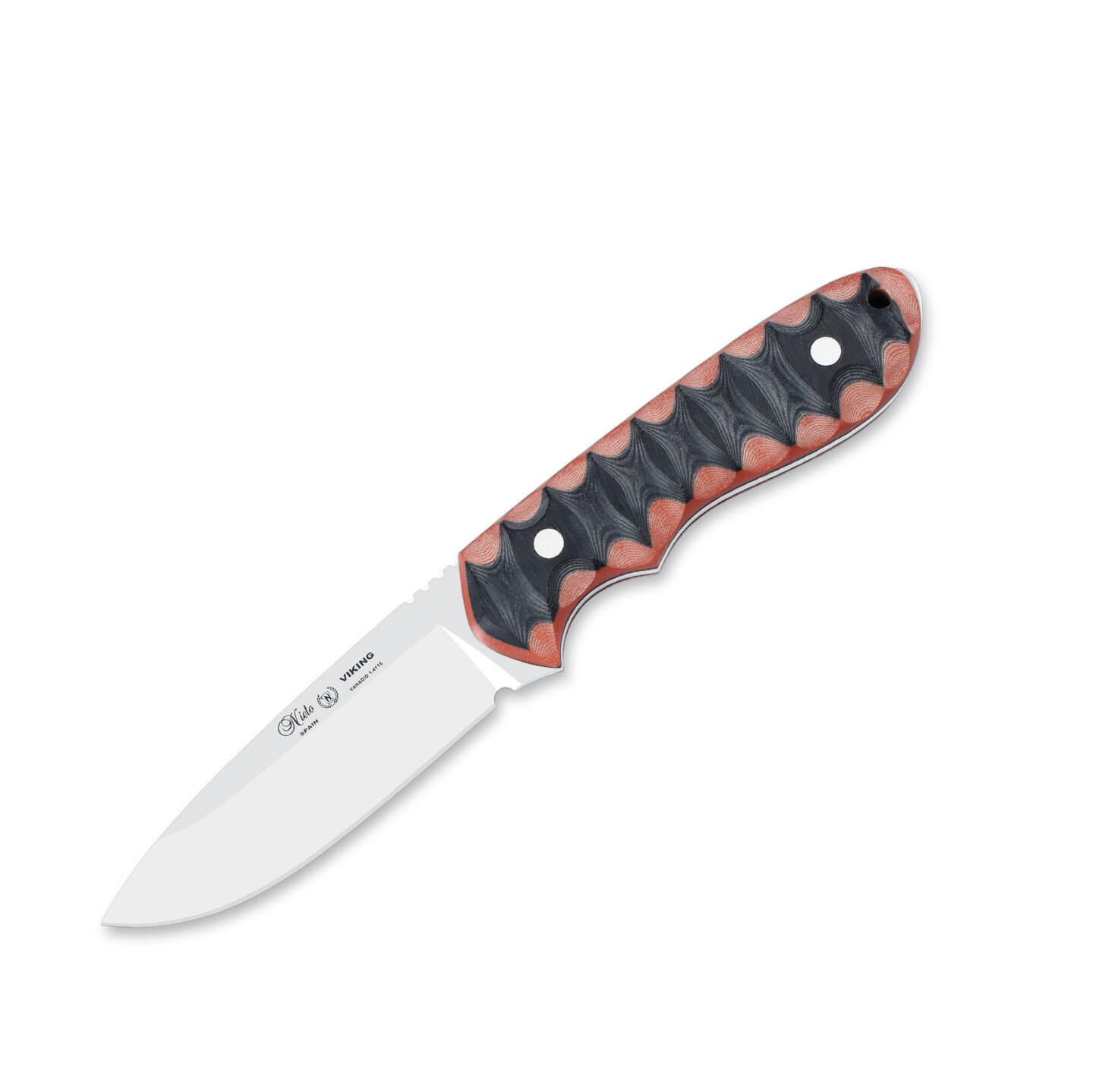 Nieto Viking Bushcraft-Messer mit orangefarbenem Katex-Micarta-Gr...