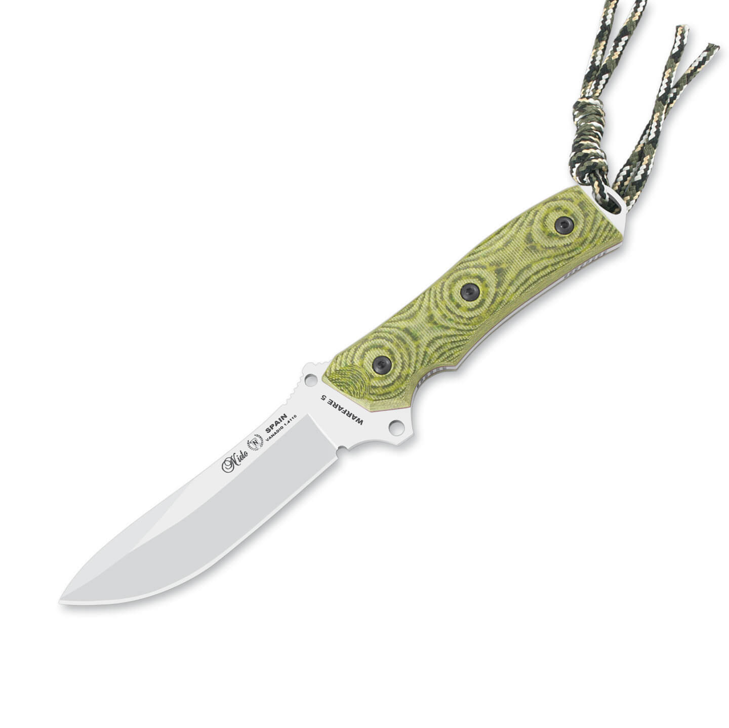 Cuchillo táctico Nieto Warfare con mango de katex verde y hoja de...