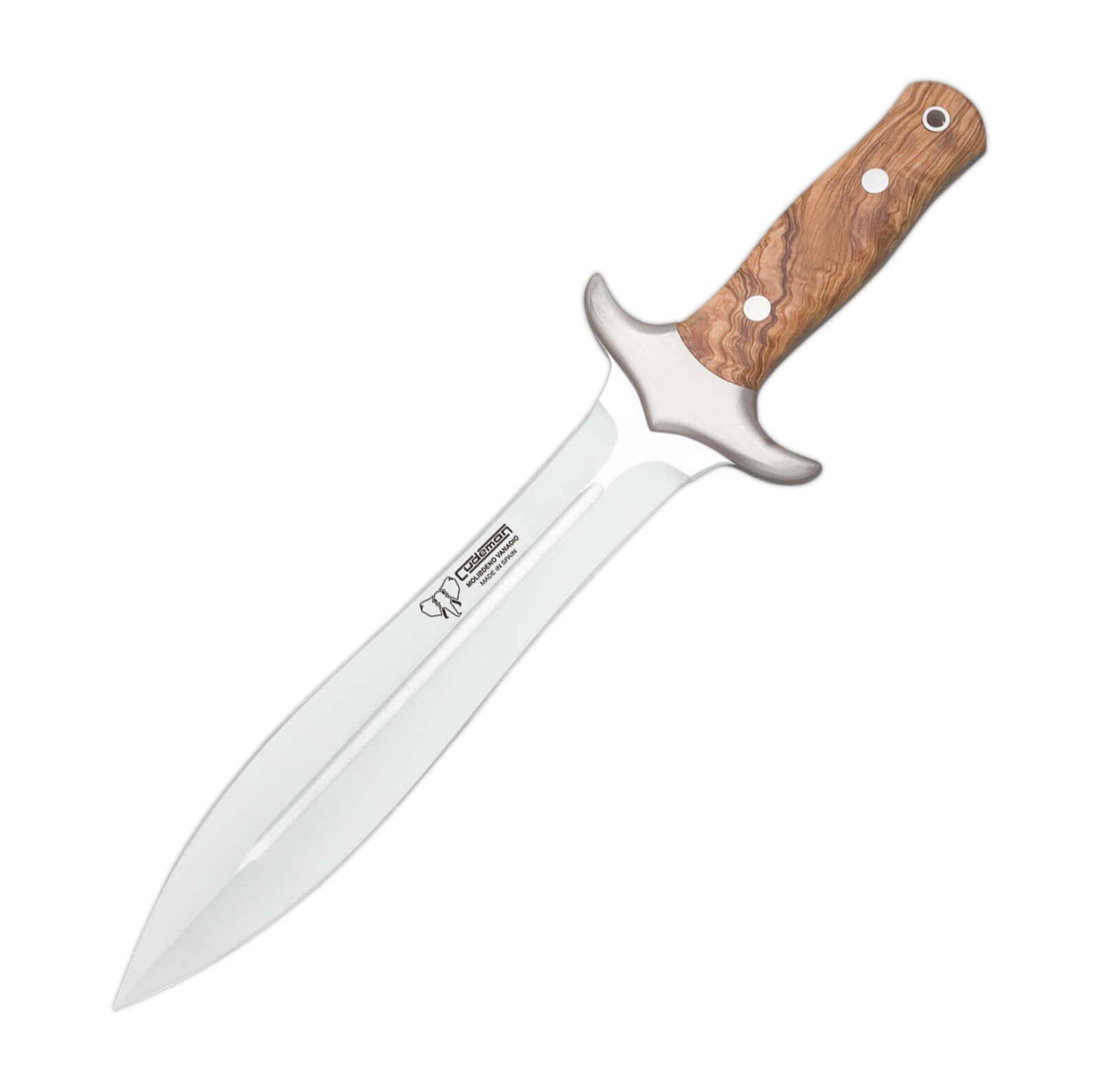 Cuchillo montería Cudeman. Mango olivo satinado. 24 cm de hoja