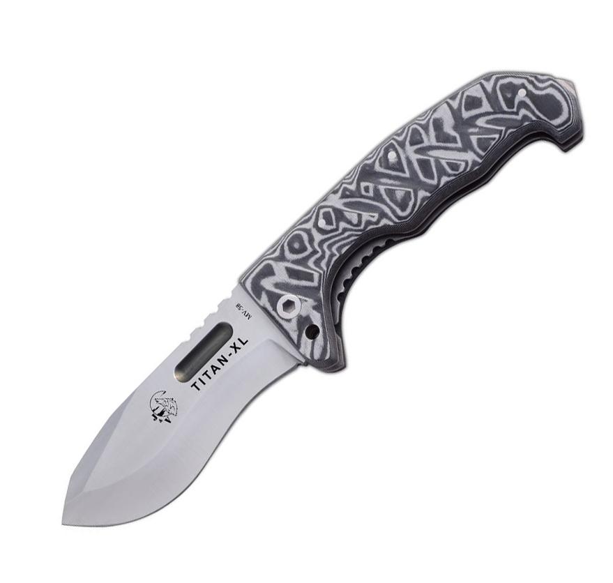 JV Titan XL Einsatzmesser mit grauem Micarta-Griff