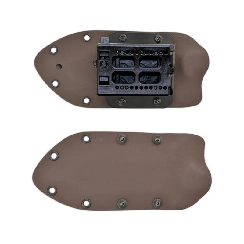 Cuchillo táctico Cudeman modelo ASALTO. Mango micarta marrón. Funda Kydex 