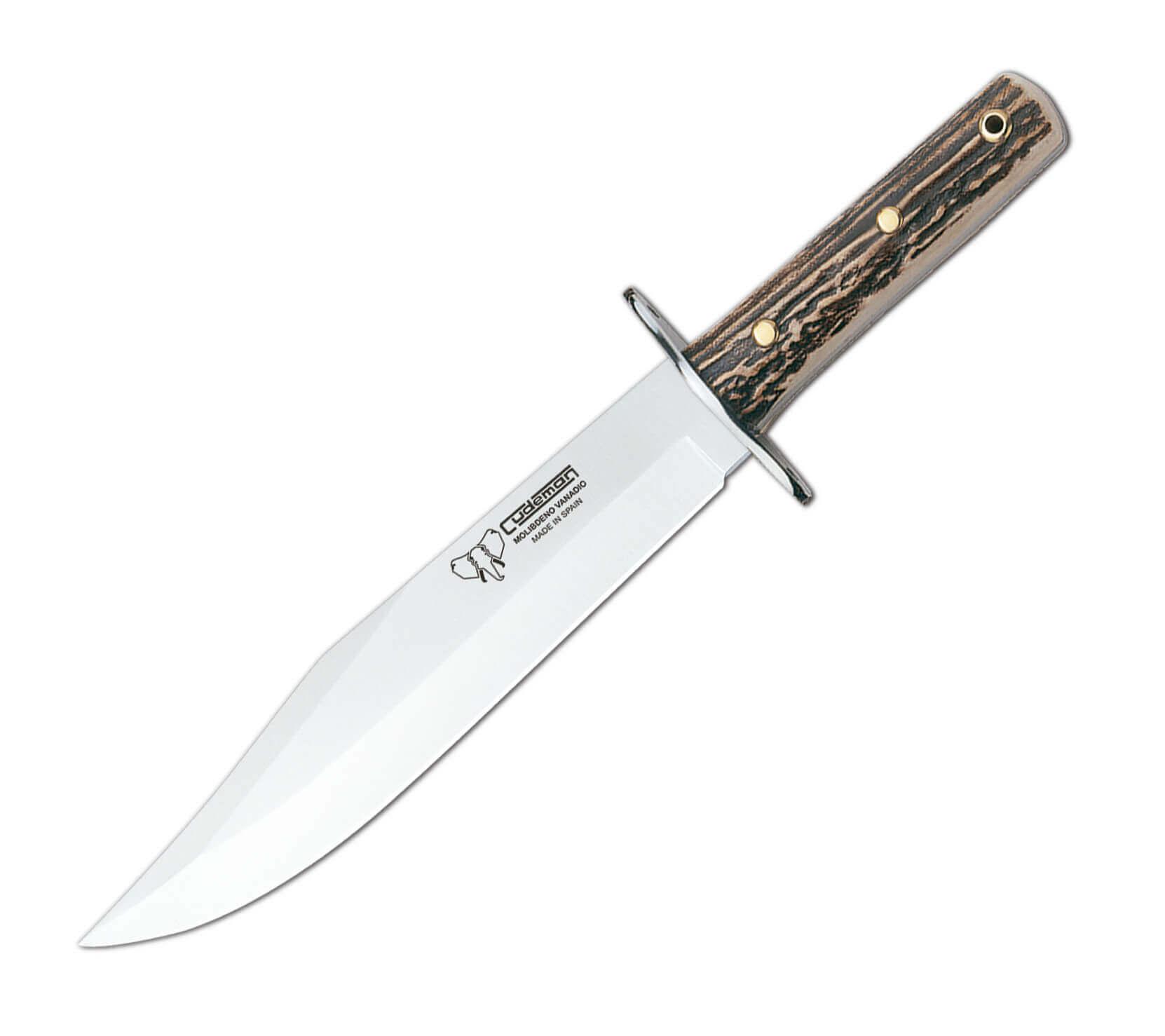 Cuchillo Cudeman Bowie 106-C con puño de asta de ciervo y hoja de...