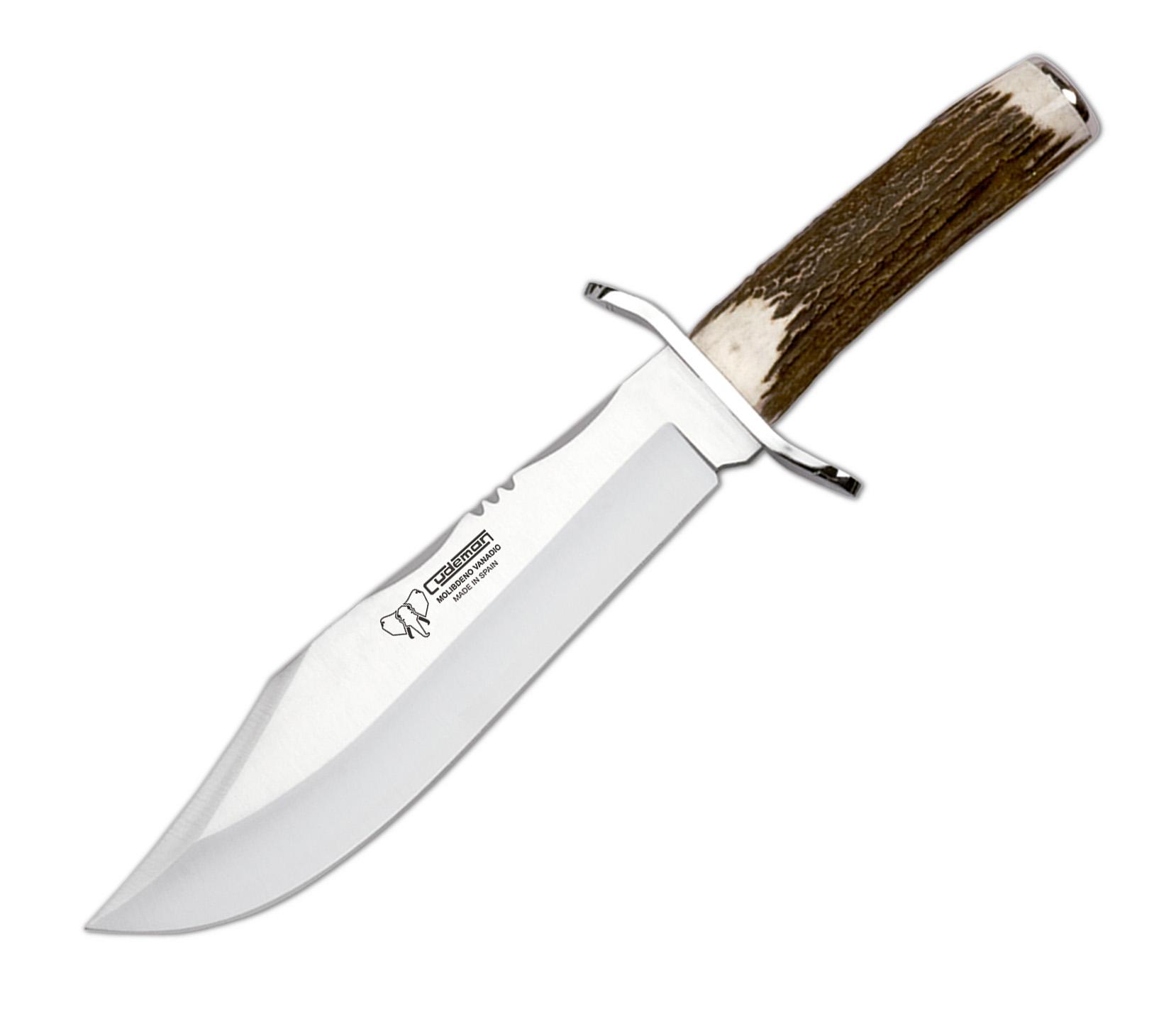 Cudeman Bowie 294-C knife with deer antler handle and 23.5 cm blade