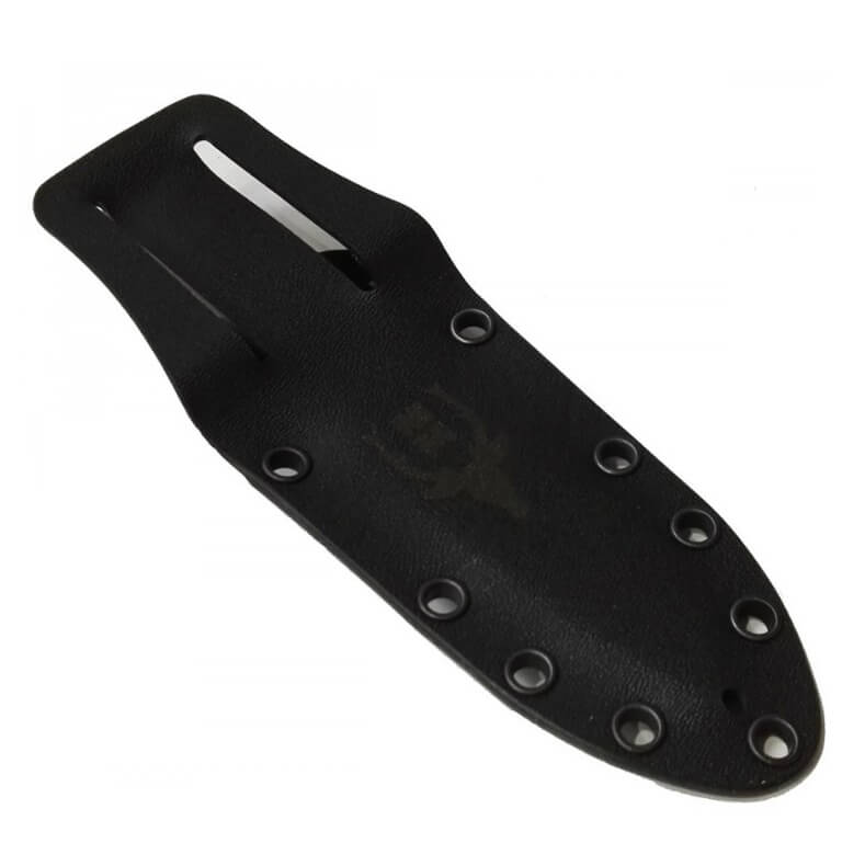 Cuchillo táctico Muela Rhino con mango de micarta negra y funda kydex