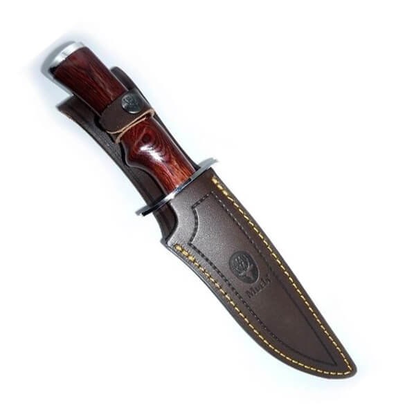 Cuchillo de caza Muela Hunter 17R con mango de madera roja y hoja de 173 mm