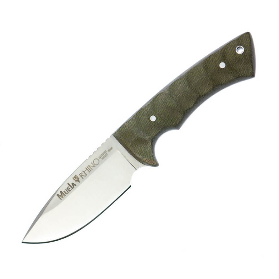 Cuchillo de caza Muela Rhino 10SVG con cachas de micarta verde y ...
