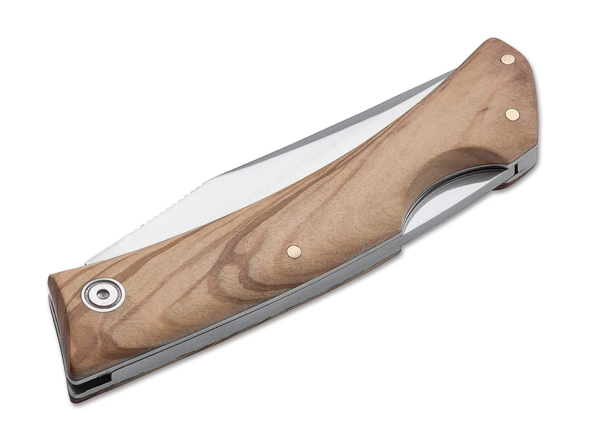 Navaja de bolsillo Muela ZX 8OL con mango de madera de olivo