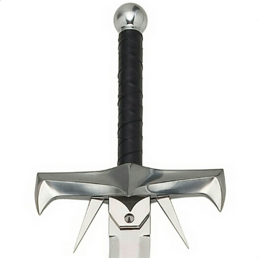 Kurgan-Schwert mit poliertem Metallgriff, bezogen mit Leder Marto HI599