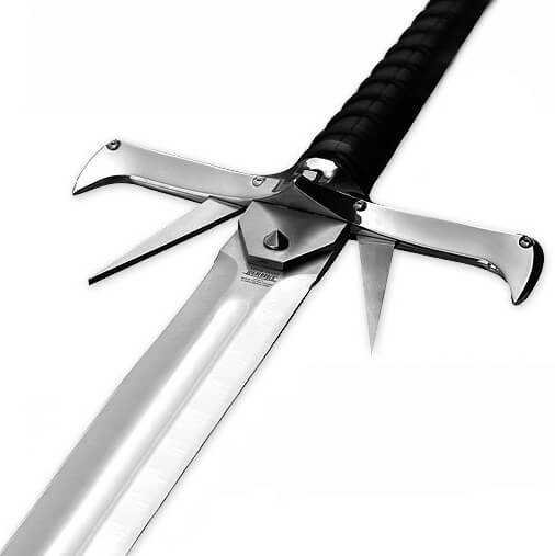 Kurgan-Schwert mit poliertem Metallgriff, bezogen mit Leder Marto HI599