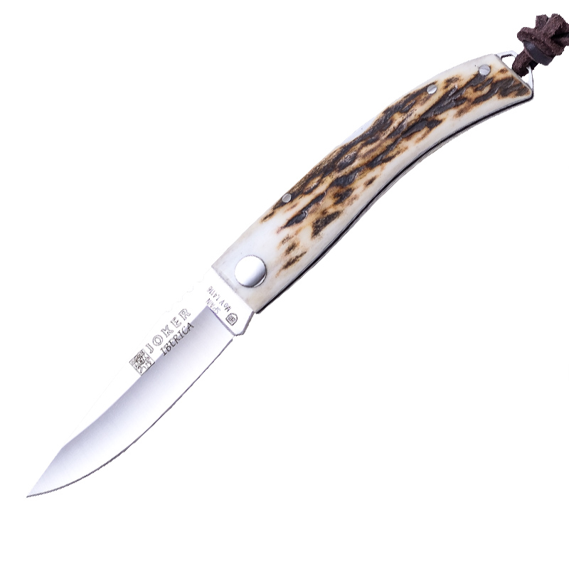 Navaja de bolsillo Joker Iberica con mango de asta de ciervo y ho...
