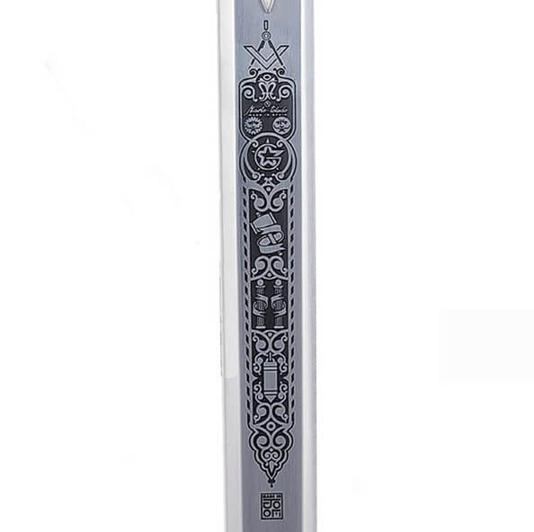 Espada masónica plata con grabado profundo Marto MA775.1