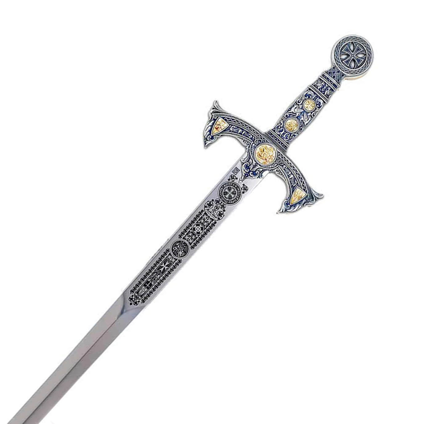 Espada templarios plata con grabado profundo Marto MA584.1