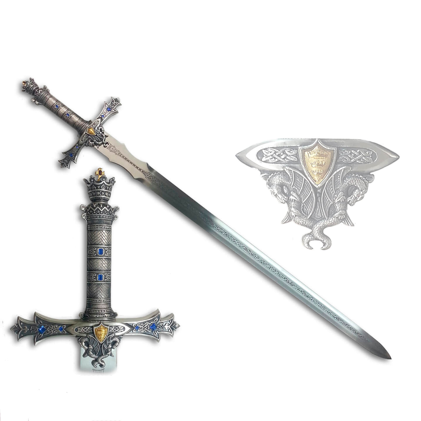 Sword of King Arthur with silver-plated and decorated hilt Marto 35001