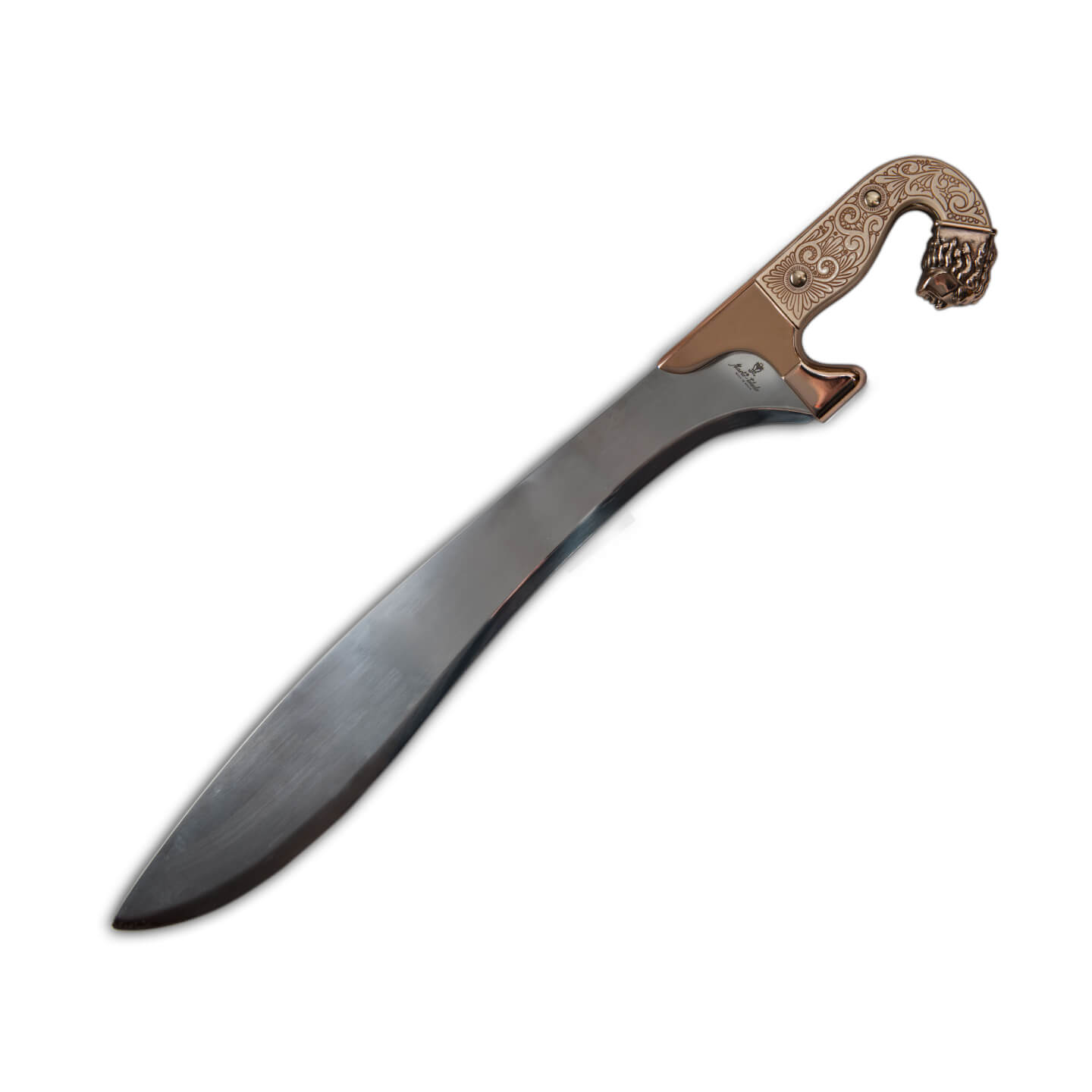 Falcata ibérica com cabo com acabamento em bronze e imitação de m...