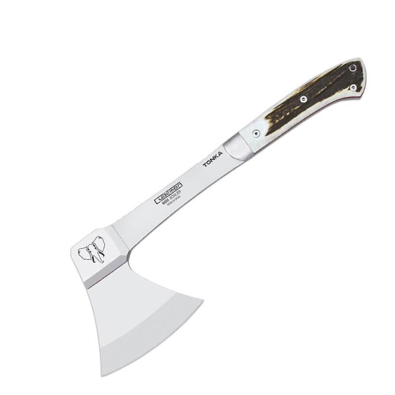 Machado de caça TONKA Cudeman. Punho de veado polido