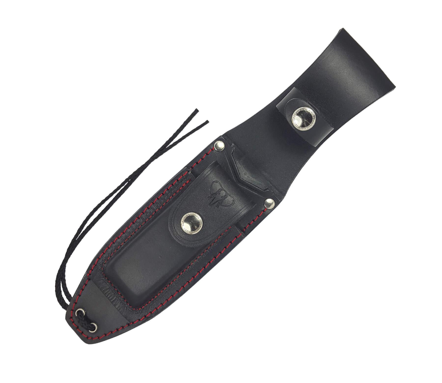 Cuchillo Boina Verde Cadete mango de micarta negra y hoja negra kit de supervivencia