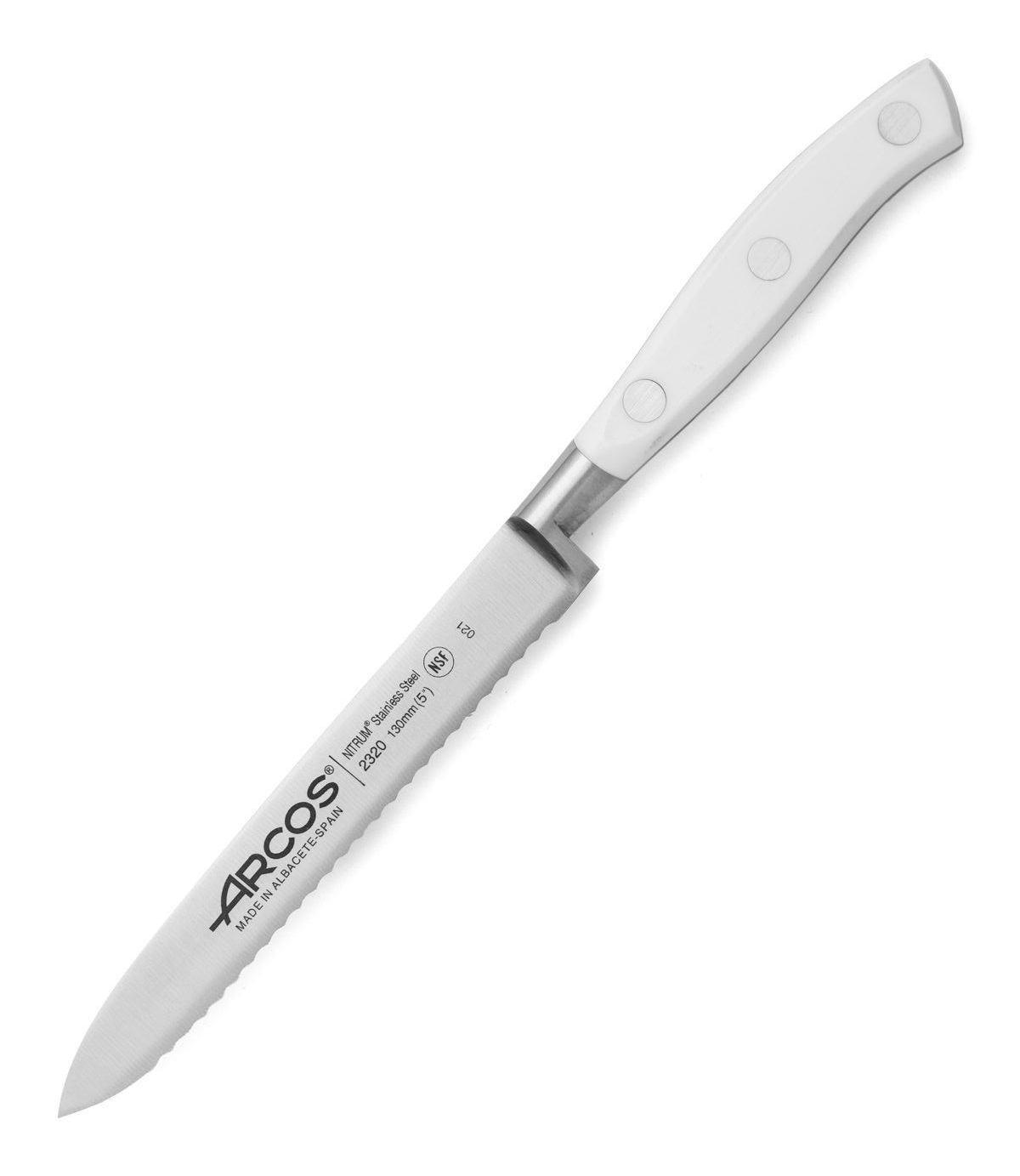 Cuchillo tomatero Arcos Riviera Blanca con hoja de 13 cm