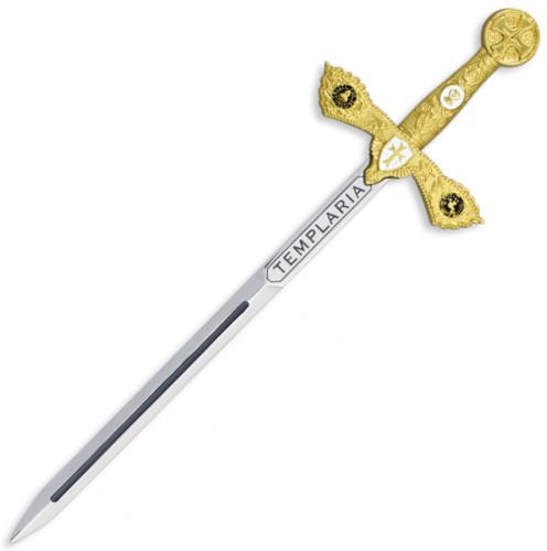 Épée des Templiers en zinc, longueur totale 17,4 cm Tole10 Impéri...
