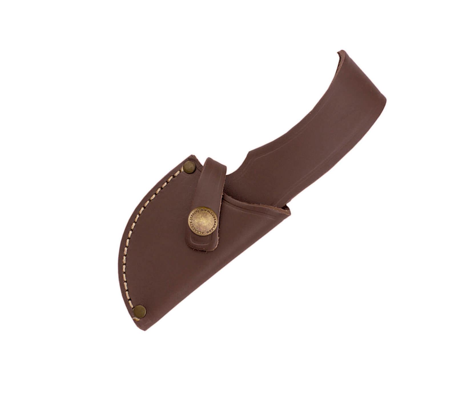 Cuchillo desollador con puño de madera de olivo y hoja de 7 cm