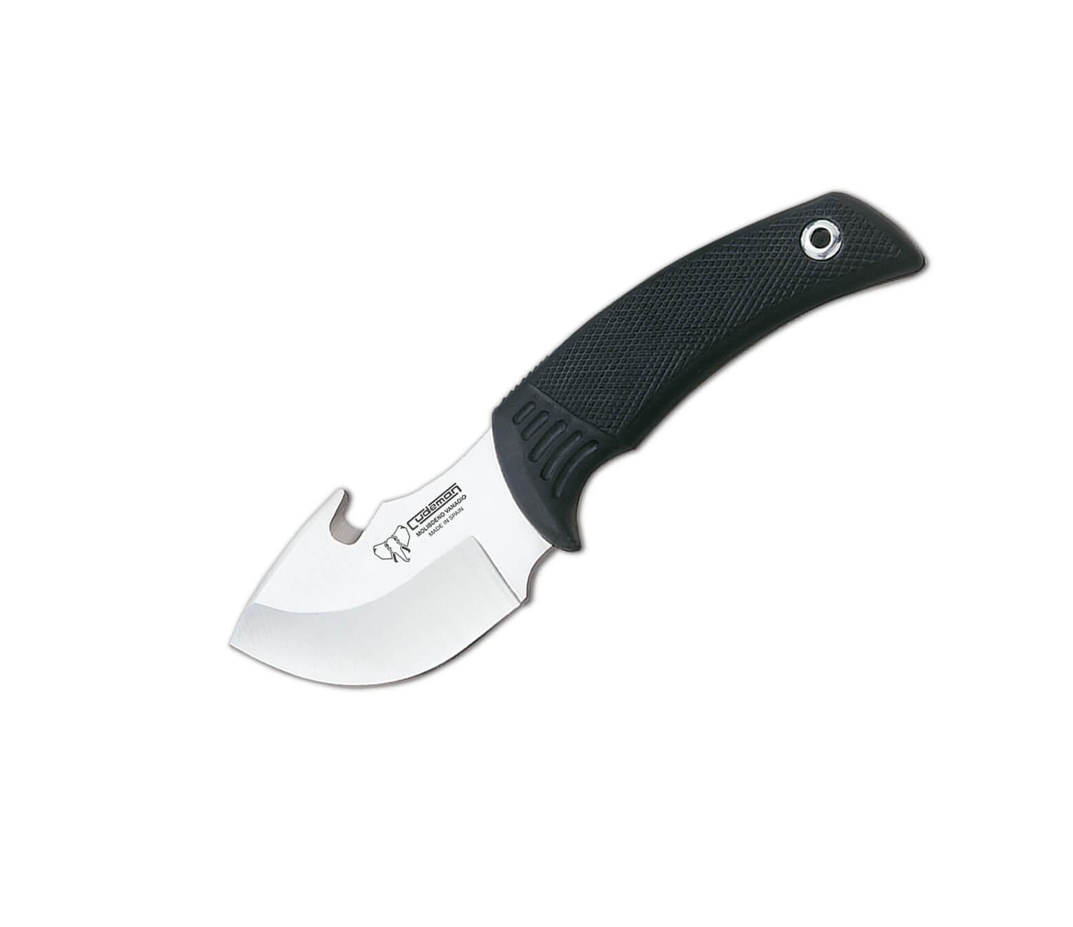Cuchillo desollador Cudeman con puño de caucho negro antideslizan...