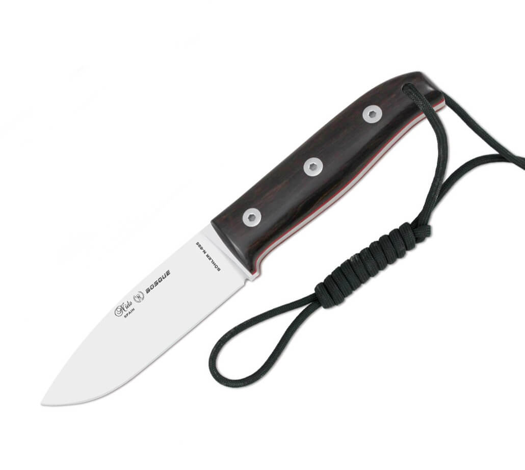 Cuchillo bushcraft Nieto Bosque con mango de madera de granadillo...